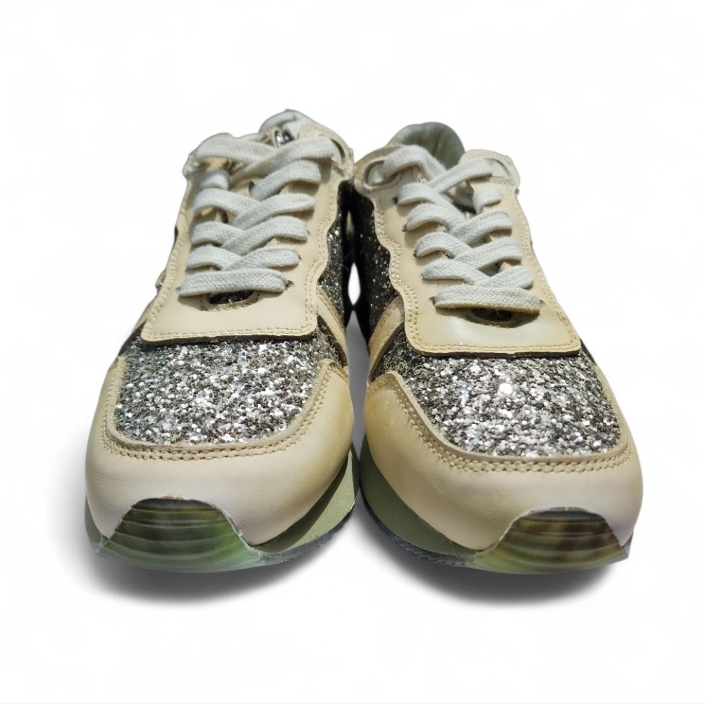 New Vintage Havana Leather Splendid Sneakers With Embellishments Olive Green 6.5 - Picture 2 of 10